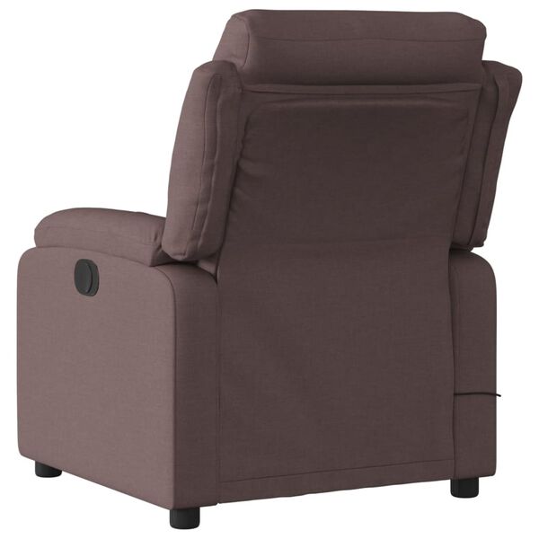 vidaXL Fauteuil de massage inclinable Marron fonc&eacute; Tissu