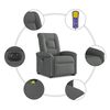 vidaXL Fauteuil inclinable de massage &eacute;lectrique Gris fonc&eacute; Tissu