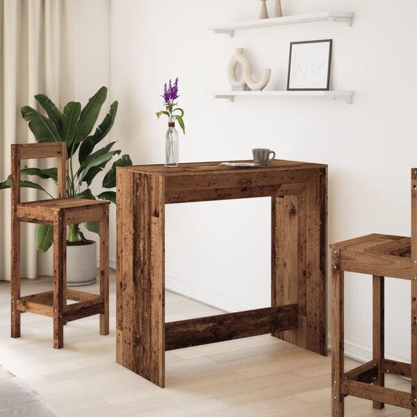 vidaXL Table de bar vieux bois 102x50x103,5 cm bois d'ing&eacute;nierie