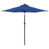 vidaXL Parasol de jardin avec m&acirc;t en acier bleu azur&eacute; 225x225x212 cm