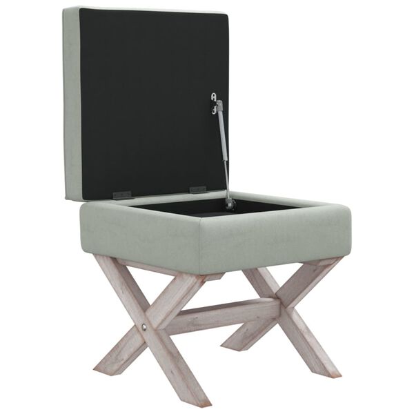 vidaXL Tabouret de rangement Gris clair 45x45x49 cm Velours