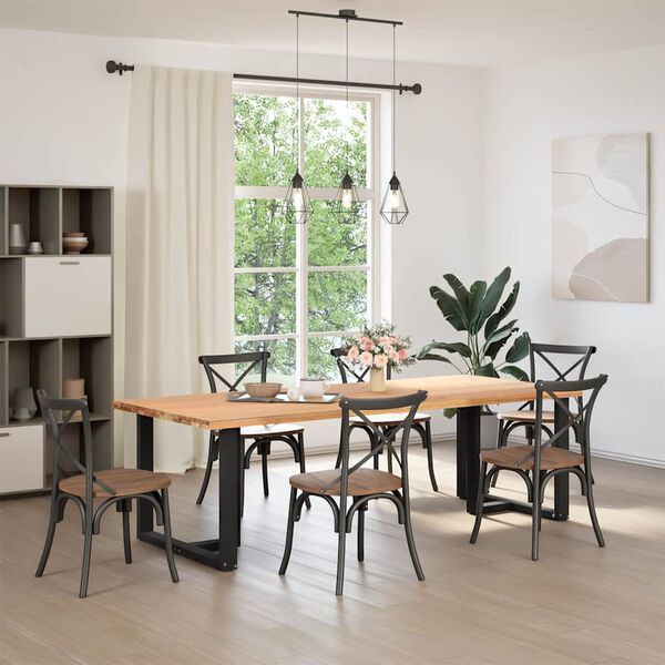 vidaXL Pieds de table &agrave; manger en T, 2 pi&egrave;ces, noir, 100 x 35 x (72-73) cm, acier