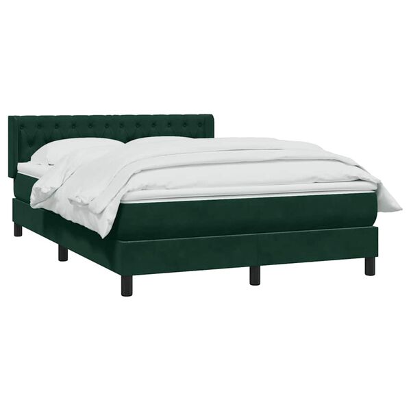 vidaXL Sommier &agrave; lattes de lit et matelas vert fonc&eacute; 140x210cm velours