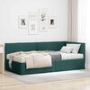 vidaXL Cadre de lit d'angle avec matelas 2 pcs Vert Velours