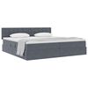 vidaXL Lit de Rangement avec matelas Gris fonc&eacute; 200 x 200 cm Velours