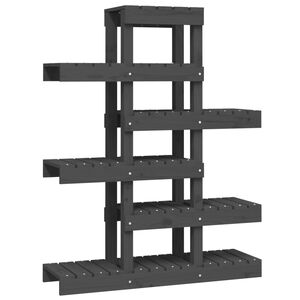 vidaXL Support &agrave; plantes Gris 85x25x109,5 cm Bois massif de pin