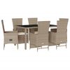 vidaXL Ensemble &agrave; manger de jardin et coussins 7 pcs beige poly rotin