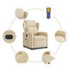 vidaXL Fauteuil inclinable de massage &eacute;lectrique cr&egrave;me tissu