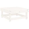 vidaXL Repose-pied de jardin avec coussin blanc bois de pin massif