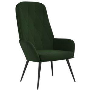 vidaXL Chaise de relaxation Vert fonc&eacute; Velours