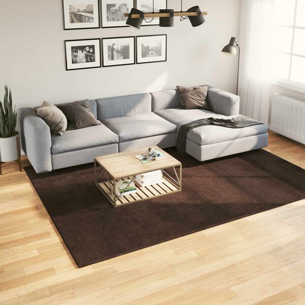 vidaXL Tapis de surface HUARTE Marron 280 x 200 cm Polyester