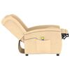 vidaXL Fauteuil de massage inclinable 2 places crème tissu microfibre
