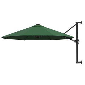 vidaXL Parasol mural avec m&acirc;t m&eacute;tallique 300 cm Vert