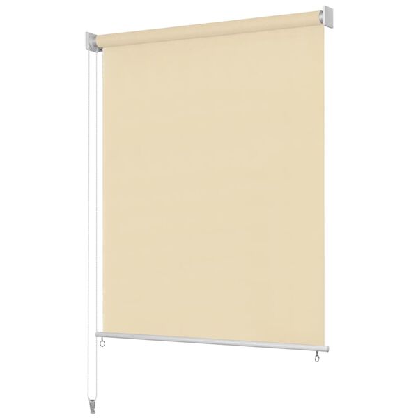 vidaXL Store roulant d'ext&eacute;rieur Cr&egrave;me 80x230 cm PEHD