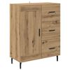 vidaXL Haut Armoire 2 pcs Ch&ecirc;ne artisanal Bois Agglom&eacute;r&eacute; et Verre