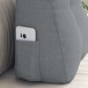 vidaXL Coussin de Dos Gris clair 45 x 24 x 50 cm tissu