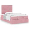 vidaXL Cadre de lit ottoman avec matelas rose 120x190 cm velours