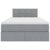vidaXL Lit avec rangement et LED Gris clair 120 x 200 cm tissu