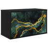 vidaXL Meuble TV mural WIJHE 69 x 33 x 40 cm Ch&ecirc;ne noir