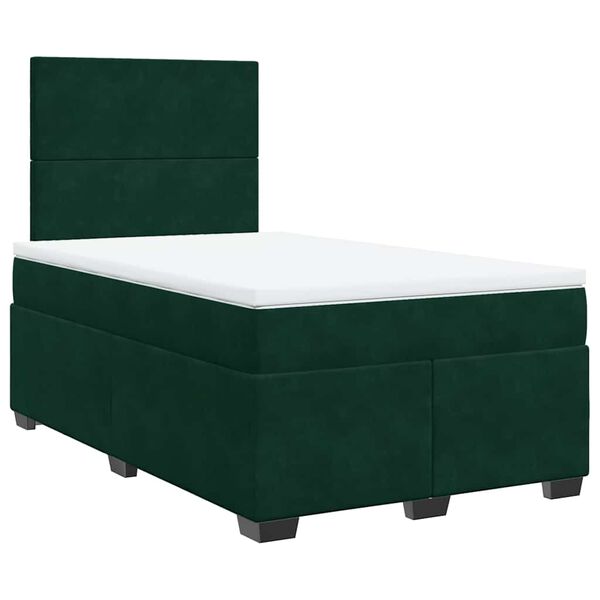 vidaXL Sommier &agrave; lattes de lit avec matelas vert fonc&eacute; 120x190 cm