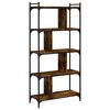 vidaXL Biblioth&egrave;que 5 niveaux ch&ecirc;ne fum&eacute; 76x32x158cm bois d'ing&eacute;nierie