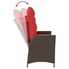 vidaXL Banc inclinable de jardin avec coussins marron r&eacute;sine tress&eacute;e