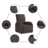 vidaXL Fauteuil inclinable Marron fonc&eacute; Tissu