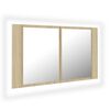 vidaXL Armoire &agrave; miroir &agrave; LED de bain Ch&ecirc;ne sonoma 80x12x45 Acrylique