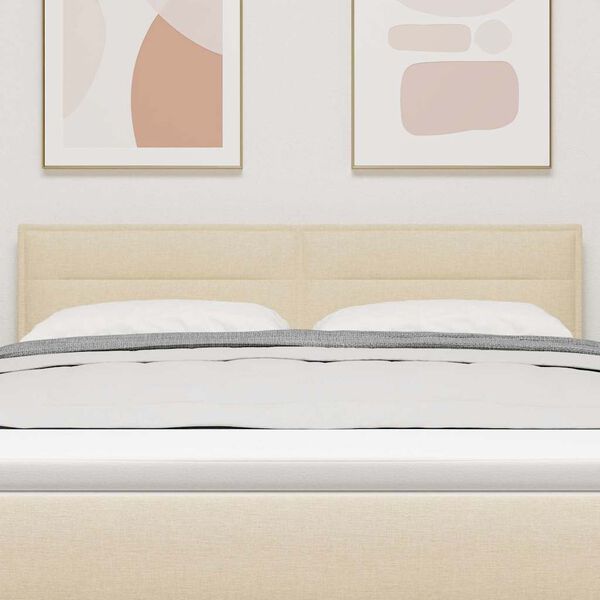 vidaXL T&ecirc;te de lit avec t&ecirc;te de lit Cr&egrave;me 144 cm Cuir synth&eacute;tique