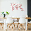 Homemania D&eacute;coration murale Carte du monde 100x58 cm Acier Rouge