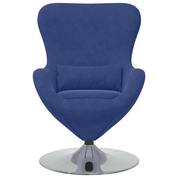 vidaXL Fauteuil &oelig;uf Bleu police Velours