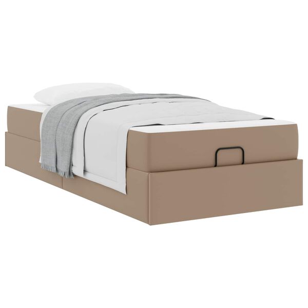 vidaXL Cadre de lit avec matelas avec matelas 2 pcs Tan PVC