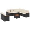 vidaXL Salon de jardin 10 pcs avec coussins noir r&eacute;sine tress&eacute;e