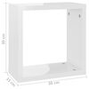 vidaXL &Eacute;tag&egrave;res cube murales 2 pcs Blanc brillant 30x15x30 cm