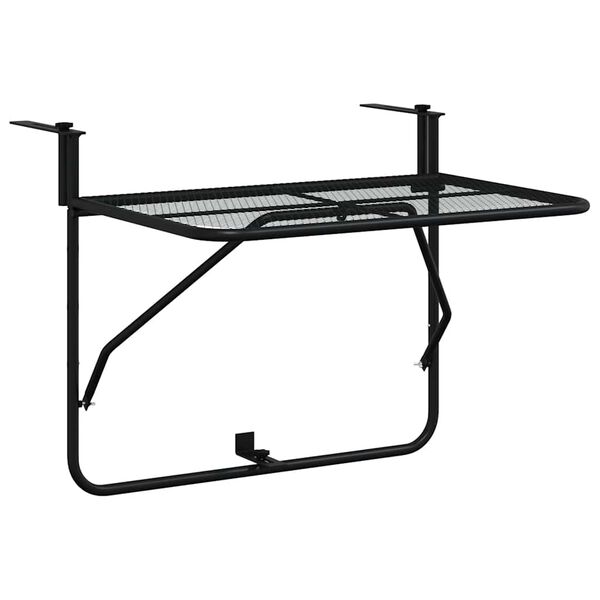 vidaXL Table de balcon Noir 60x40 cm Acier