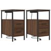 vidaXL Cabinet de chevet avec tiroir 2 pcs Ch&ecirc;ne brun 30 x 48 x 61 cm
