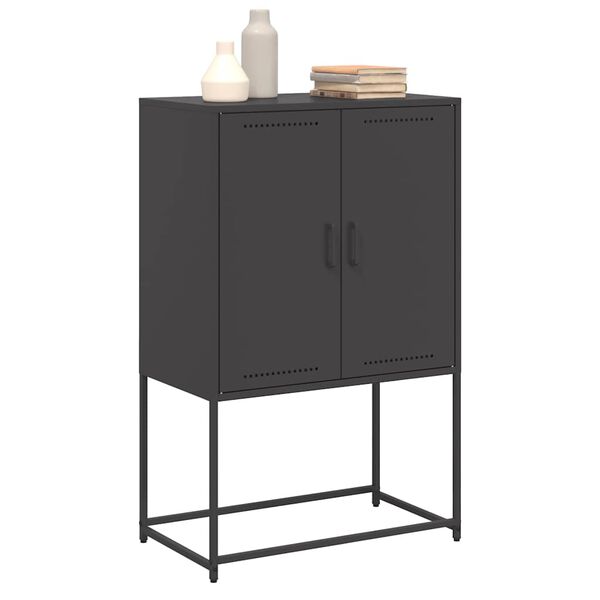 vidaXL Buffet haut noir 68,5x38,5x107 cm acier
