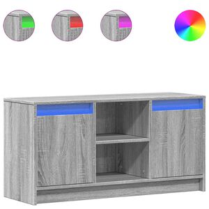 vidaXL Meuble TV avec LED sonoma gris 100x34x50 cm bois d'ing&eacute;nierie