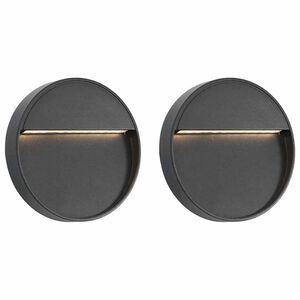 vidaXL Appliques murales &agrave; LED d'ext&eacute;rieur 2 pcs 3 W Noir Rond