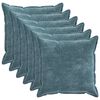 vidaXL Housse de coussin 6 pc HOUTEN Bleu 80 x 80 cm Tissu Chenille