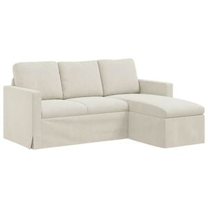 vidaXL Canap&eacute; Cr&egrave;me 178 x 134 x 80 cm Velours