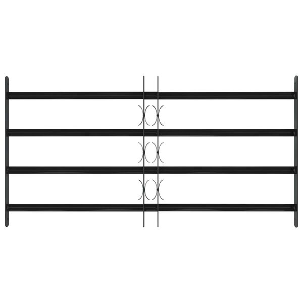 vidaXL Grille de Fen&ecirc;tre Noir 115 x 60 cm Acier enduit de poudre