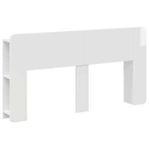 vidaXL Cabinet de T&ecirc;te de Lit Blanc brillant Bois d'ing&eacute;nierie