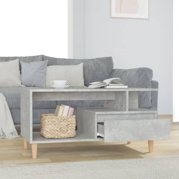 vidaXL Table basse Gris béton 90x49x45 cm Bois d'ingénierie