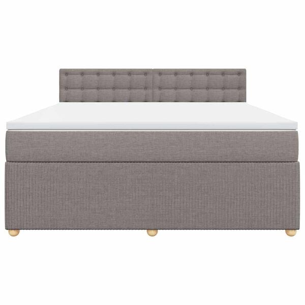 vidaXL Sommier &agrave; lattes de lit avec matelas Taupe 180x200 cm Tissu