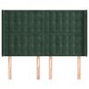 vidaXL T&ecirc;te de lit avec oreilles Vert fonc&eacute; 147x16x118/128 cm Velours