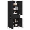 vidaXL Haut Armoire Ch&ecirc;ne noir 69,5 x 34 x 180 cm Bois d'ing&eacute;nierie