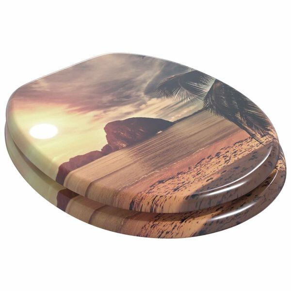 vidaXL Si&egrave;ge de toilette Orange 44 x 38 cm Panneau MDF