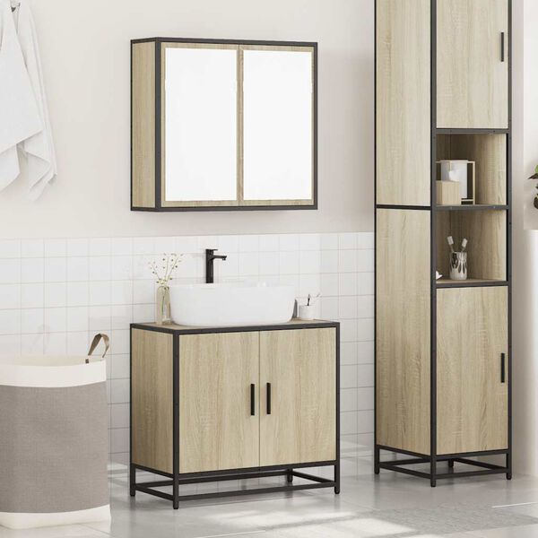 vidaXL Ensemble de meubles de salle de bain 2 pcs chêne sonoma