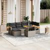 vidaXL Salon de jardin avec coussins 7 pcs gris r&eacute;sine tress&eacute;e